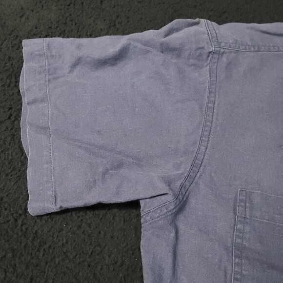 Chaps Ralph Lauren Button Up Mens Shirt Blue Size Medium Cotton Blend Pockets - Picture 10 of 12